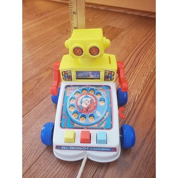 Vintage Dr.Robot Phone Bank Pull-along Made in Hong Kong EUC WORKS - Picture 7 of 8